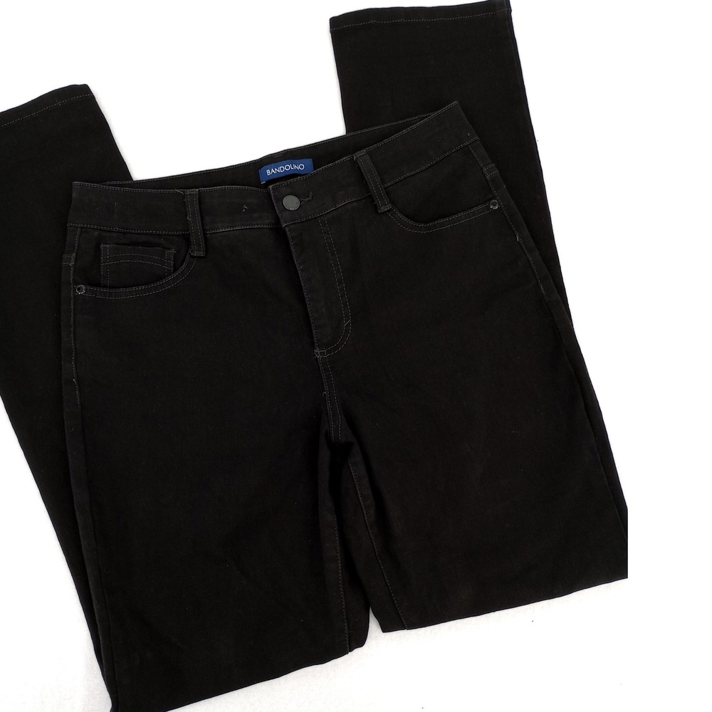 Bandolino Amy Jeans Womens Size 8 Black Straight Leg Stretch